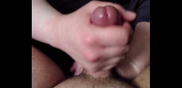  POV of her jerking me off until I cum hard squeezing my balls